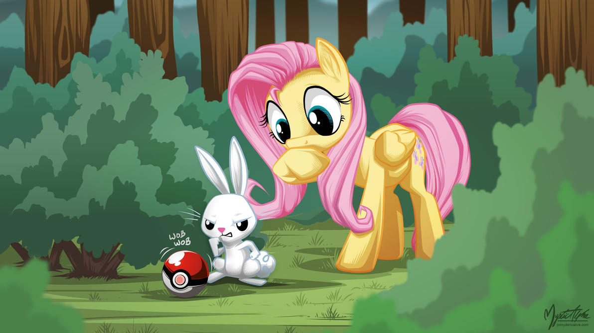 fluttershy_and_angel_catches_something_1