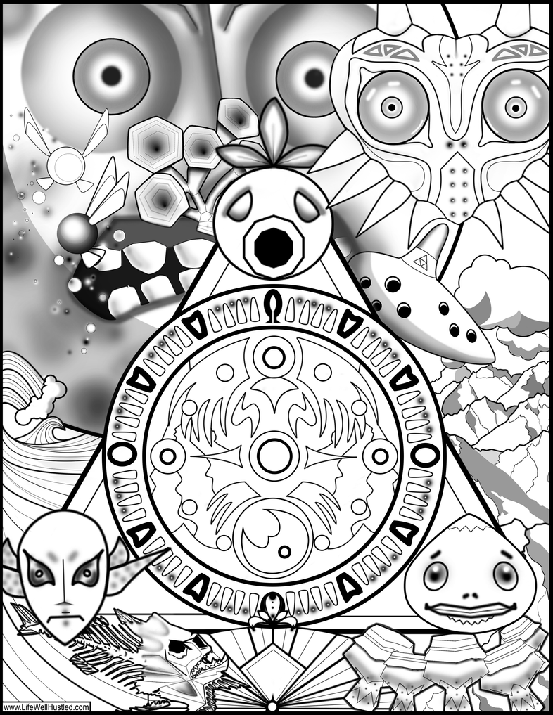 majoras mask link coloring pages - photo #15