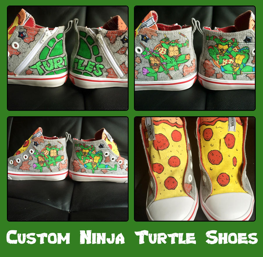 Hand painted Ninja Turtle shoes by dannyPscustoms on