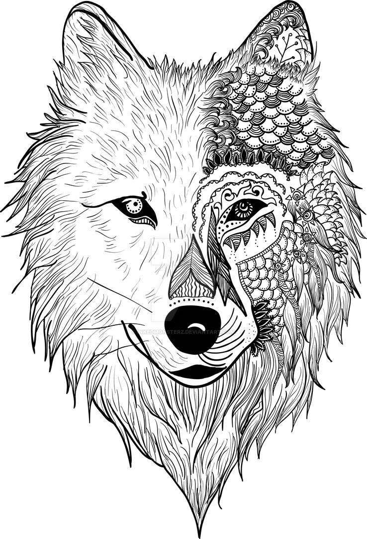 Wolf Zentangle by inkedmonsterz on DeviantArt