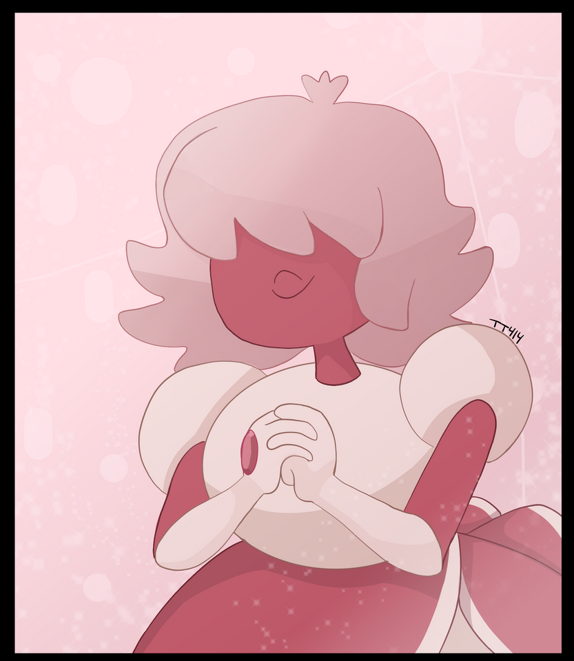 She is my absolute fav now. Like JUST LOOK AT HER!!! She's so cute and she's so sweet and- Anyways, I know this is super late buuuut whatever Padparadscha © Rebecca Sugar Art  © tt414