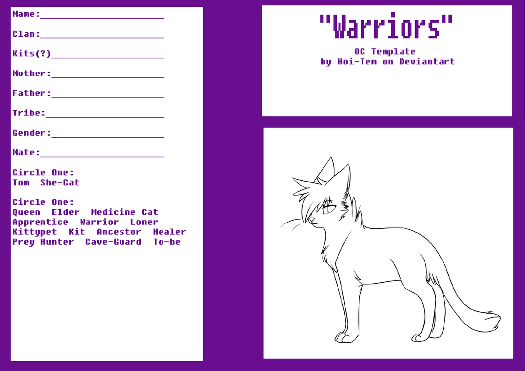Blank Warrior Cat Oc Template Humo Wallpaper